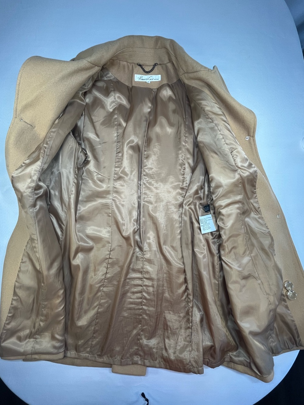 Kenneth Cole New York Women’s Wool Blend Mid-Length Trench Style Coat Size 16 - Picture 8 of 11